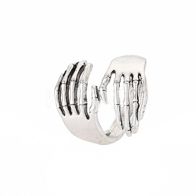 Hand Hug Open Cuff Ring RJEW-S038-219-1