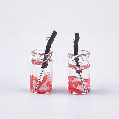 Glass Bottle Pendants CRES-N017-06E-1