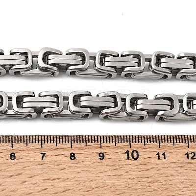 Non-Tarnish 201 Stainless Steel Byzantine Chain Necklaces NJEW-V0292-07-1
