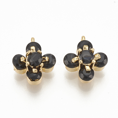 Brass Cubic Zirconia Charms ZIRC-Q002-152G-01-1