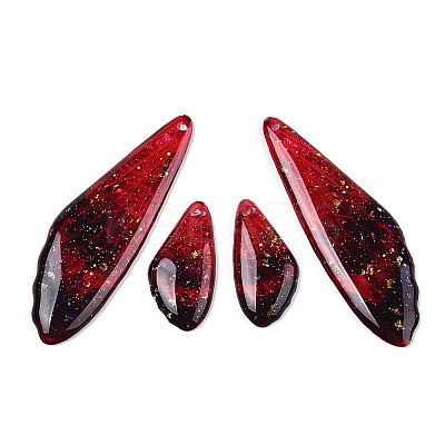 Transparent Resin Wing Earrings Pendants FIND-TAC0006-60A-1
