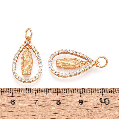 925 Sterling Silver Micro Pave Clear Cubic Zirconia Religion Pendants STER-N016-107G-1