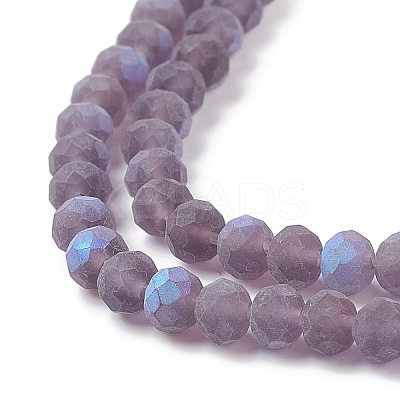Half AB Color Plated Faceted Rondelle Glass Bead Strands EGLA-L007-F02-4mm-1