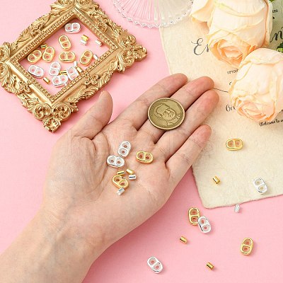DIY Brass Cord Ends & Silicone Slide Charms Findings Kits KK-CJ0003-51-1