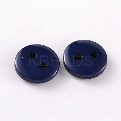 2-Hole Flat Round Resin Sewing Buttons for Costume Design BUTT-E119-20L-11-1