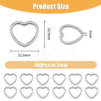 100Pcs 304 Stainless Steel Linking Ring STAS-DC0016-07-1