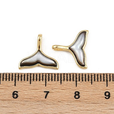 Natural Black Lip Shell Whale Tail Charms KK-A269-58G-1
