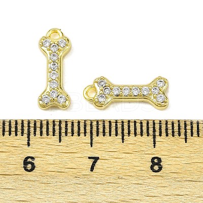 Brass Micro Pave Clear Cubic Zirconia Pendants KK-L238-03G-1