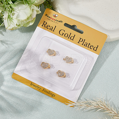 6Pcs Brass Micro Pave Clear Cubic Zirconia Box Clasps KK-BBC0019-67-1
