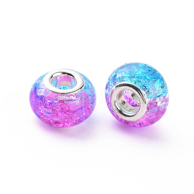Crackle Two Tone Resin European Beads RPDL-T003-06G-1