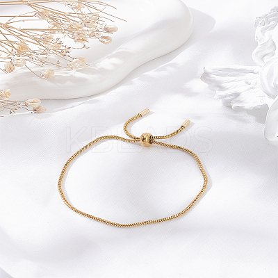 1Pc Adjustable Ion Plating(IP) 304 Stainless Steel Slider Bracelet/Bolo Bracelets Making BJEW-LP0001-24-1