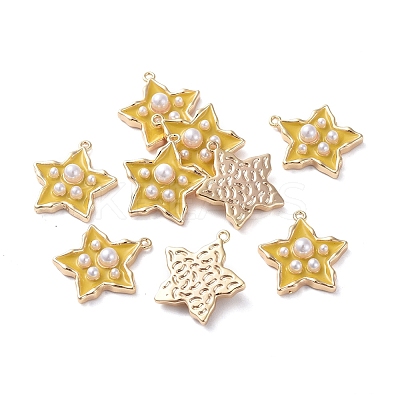 Brass Enamel Pendants LS-KK-I661-03G-C-1