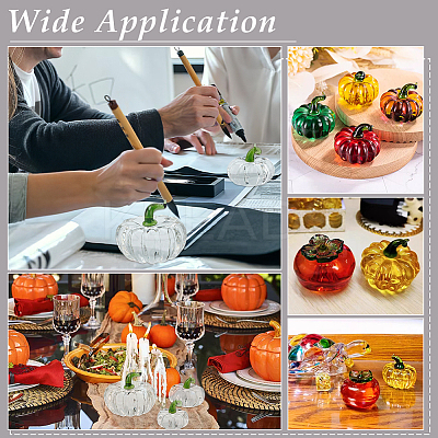 3Pcs 3 Styles Glass Pumpkin Display Decorations DJEW-PH0001-68A-1