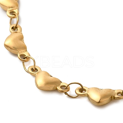 304 Stainless Steel Heart Link Chain Bracelets for Women BJEW-K237-07G-1
