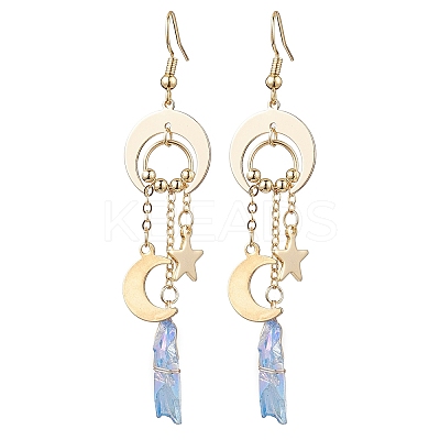 Dyed Natural Quartz Crystal Pendants Earrings EJEW-TA00424-1