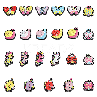 92Pcs 23 Styles Opaque Resin Cabochons RESI-CA0001-56-1