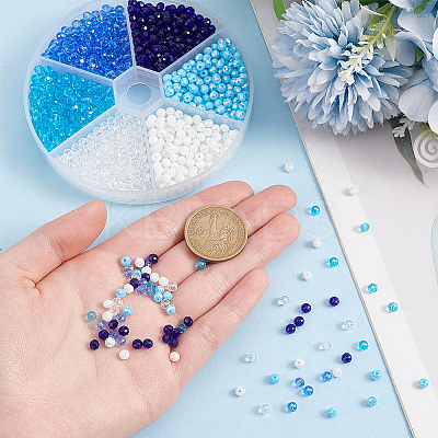 12 Strands 6 Colors Glass Beads Strands EGLA-GO0001-07A-1