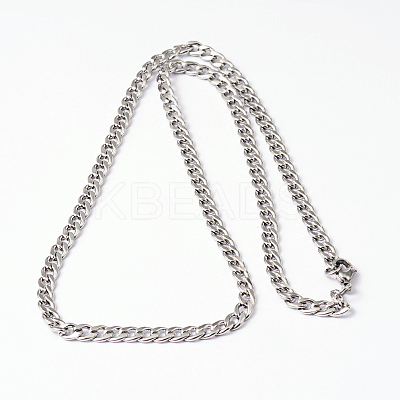 Tarnish Resistant 304 Stainless Steel Curb Chain Necklaces NJEW-I194-15-1