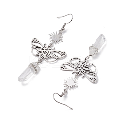 201 Stainless Steel Butterfly Dangel Earrings EJEW-JE05770-1