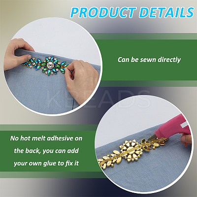 1Pc Flower Alloy Rhinestone Ornament Accessories DIY-FG0008-03B-1