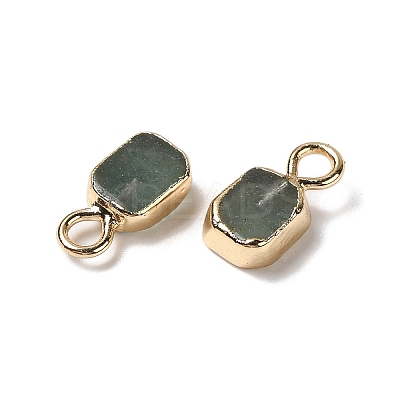 Natural Green Aventurine Rectangle Charms G-Q169-07G-05-1