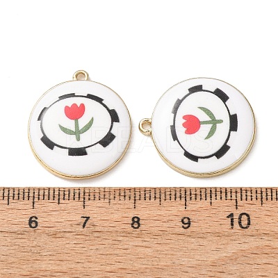 Plating Eco-Friendly Printed Alloy Pendants AL-CBAE25B-01F-G-1