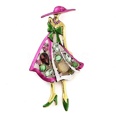 Zinc Alloy Rhinestone Girl Brooches LS-JEWB-I031-07A-1