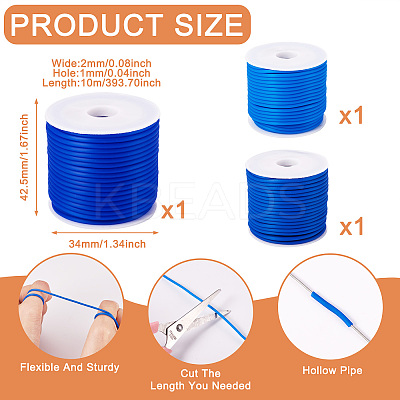 30M 3 Colors Hollow Pipe PVC Tubular Synthetic Rubber Cord RCOR-TA0001-14C-1