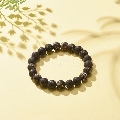 4Pcs 4 Size Natural Agate Round Beaded Stretch Bracelets Set BJEW-JB08196-1