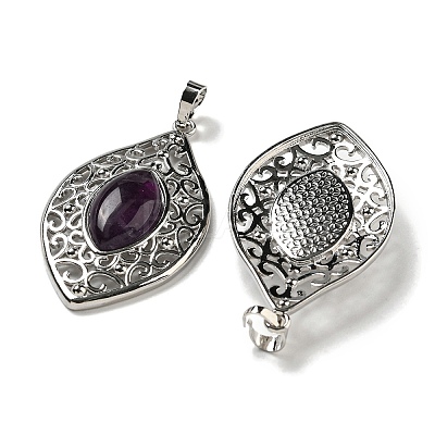 Natural Amethyst Pendants G-Q158-02E-1