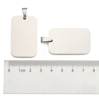 Tarnish Resistant Rectangle Tag Pendants LS-STAS-H061-04-1
