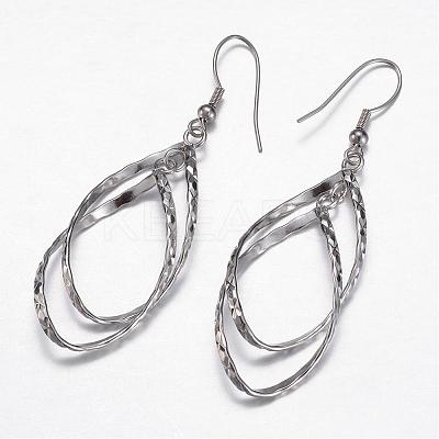 Tarnish Resistant 304 Stainless Steel Dangle Earrings EJEW-G155-03A-1