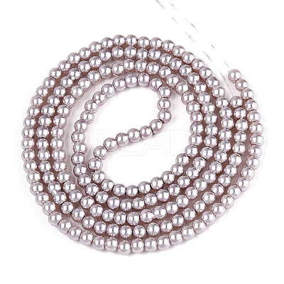 Baking Paint Pearlized Glass Pearl Round Bead Strands HY-Q330-8mm-81-1
