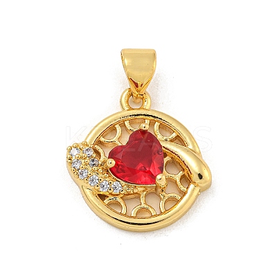Rack Plating Brass Micro Pave Cubic Zirconia Pendants KK-G513-23A-04G-1