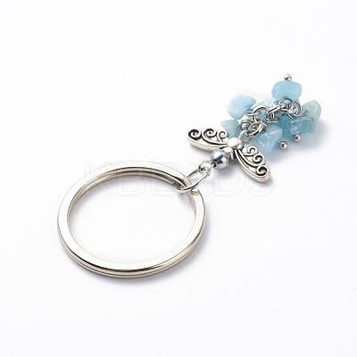 Natural Aquamarine  Keychain KEYC-JKC00382-03-1