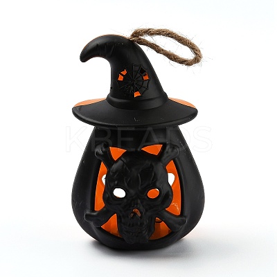 Halloween Resin LED Pumpkin Jack-O'-Lantern Light AJEW-Z004-02B-1