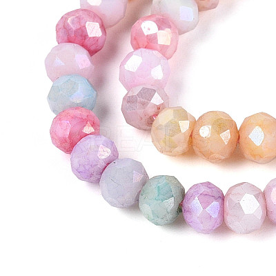Anti-Tarnish Electroplate Rondelle Glass Beads Strands EGLA-T021-4mm-17-11-1