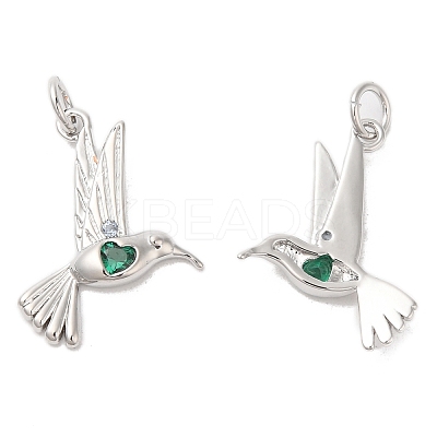 Brass & Glass & Cubic Zirconia Pendants KK-G468-46P-1