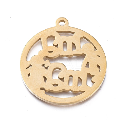 Ion Plating(IP) 304 Stainless Steel Pendants STAS-L245-022A-G-1