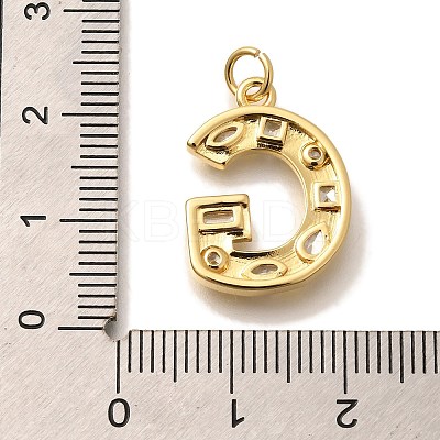 Brass Micro Pave Clear Cubic Zirconia Pendants KK-G521-01G-G-1