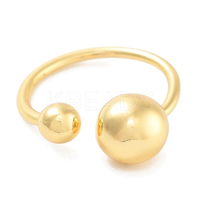 Round Rack Plating Brass Open Cuff Rings for Women RJEW-Z059-28G-1