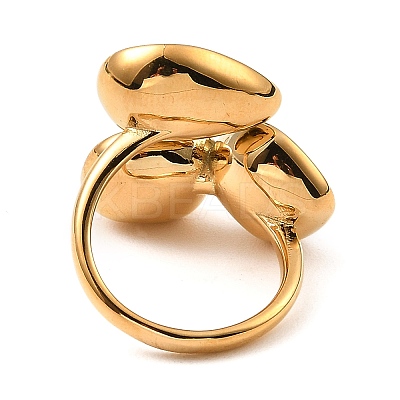 Teardrop & Square Glass Open Cuff Rings RJEW-G289-01G-05-1
