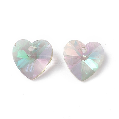 Transparent Faceted Glass Charms RGLA-L026-B15-1