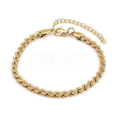 304 Stainless Steel Link Chain Bracelets for Women BJEW-Z143-05G-1
