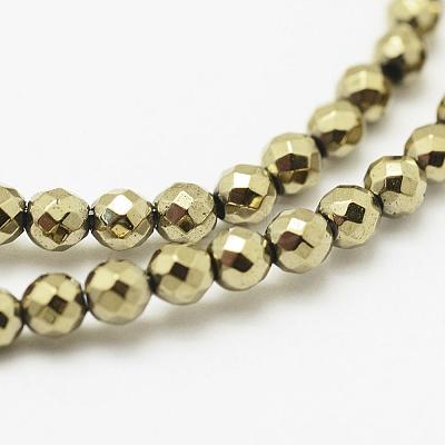 Round Non-magnetic Synthetic Hematite Beads Strands G-D617-3mm-27-1