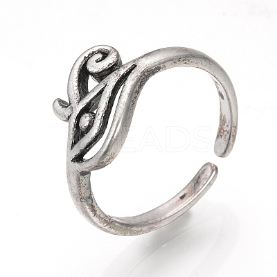 Adjustable Brass Cuff Finger Rings RJEW-R134-45AS-1