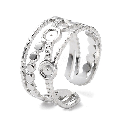 Tarnish Resistant 304 Stainless Steel Criss Cross Cuff Ring Findings STAS-P334-07P-1