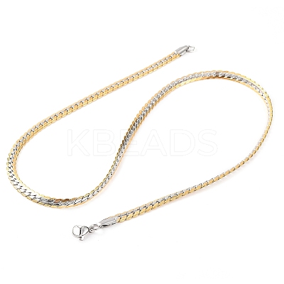 304 Stainless Steel Twist Chain Necklaces for Women NJEW-G140-08B-GP-1
