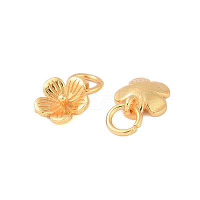 925 Sterling Silver Flower Charms with Jump Rings & 925 Stamp STER-P060-02G-1
