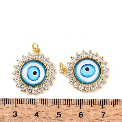 Rack Plating Brass Micro Pave Cubic Zirconia Pendants KK-H486-21G-06-1